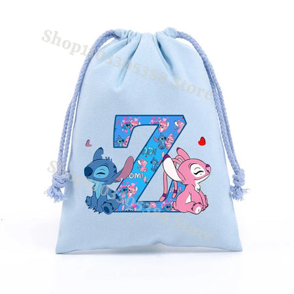 Disney Stitch Drawstring Bag Anime Fashion Jewelry Dust Bags Home Storage Pockets Portable Shopping Pouch Candy Gifts Handbag