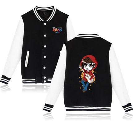 Coco Baseball Jacket Men Women Hip Hop Harajuku Jackets Streetwear Kids Boys Girls Loose College Coats