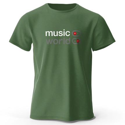 Men's Music World Printed T-Shirt 100% Cotton Oversized Classic Funny Graphic Tees for Men Women Summer Tops