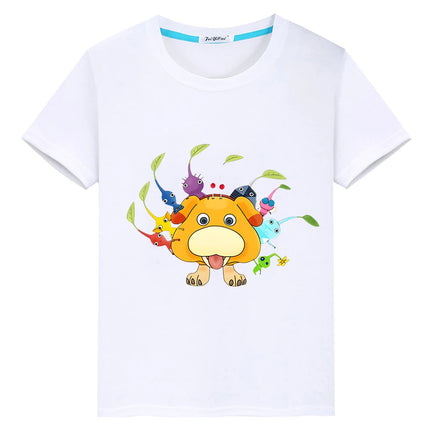 boy girl Print T-shirt Pikmin cartoons 100%Cotton Short pride tshirt Summer Cute Tops Tshirt anime Tees y2k clothes kid Day gift