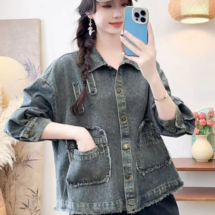 Max LuLu 2025 Spring Vintage Design Clothes Womens Fashion Denim Jackets Ladies Loose Classic Coats Casual Patchwork Outerwear