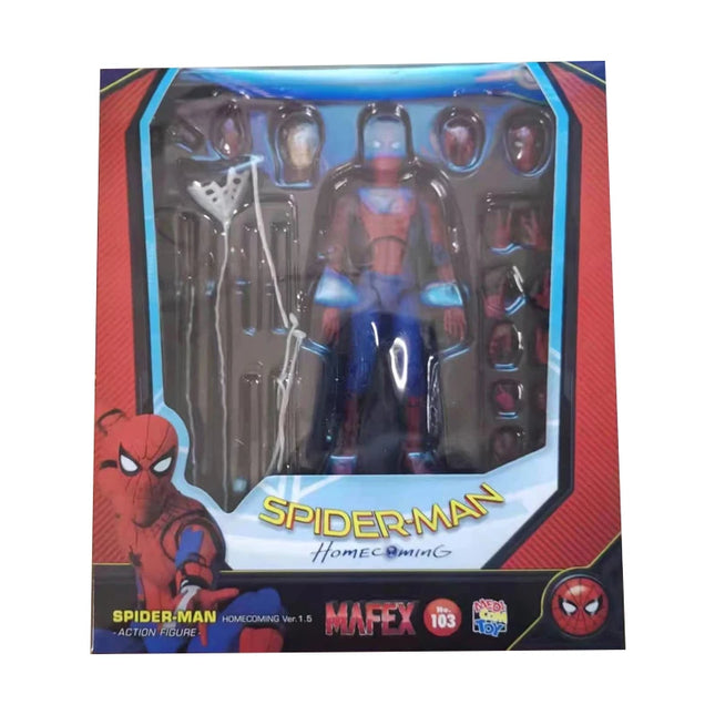 Mafex 103 Spider Man Action Figure Toys Spiderman Homecoming Deluxe Edition Multi-accessories Model Statue Doll Collectible Gift