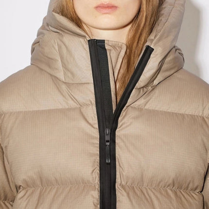Winter Coats Women New Hooded Medium-length Down Jacket 90 White Duck Down Thickened Warm Drawstring Waist Women's Coat