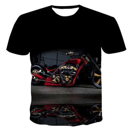 New Heavy Duty Motorcycle Harley Printed T-shirt 3D Men's and Women's Fashion Outdoor Sports T-shirt Summer Casual Cool Personal