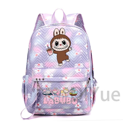 Cute Cartoon Backpack Teenager Girl Zimomo Knapsack Mokoko Charm Junior Student Casual Commute Back To School Waterproof Bags