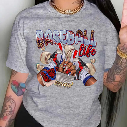 Summer Women Girl Graphic Print T-shirt Cotton T-Shirt Round Neck Casual T-shirt Oversized Loose Tee Top Clothing Streetwear