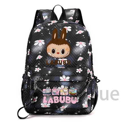 Cute Cartoon Backpack Teenager Girl Zimomo Knapsack Mokoko Charm Junior Student Casual Commute Back To School Waterproof Bags