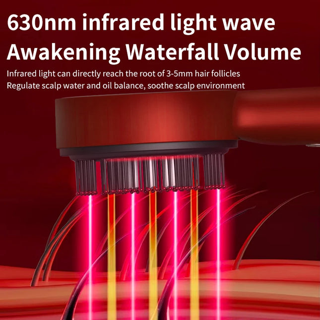 3 Modes Electric Vibration Massage Comb Red Light Hair Growth Massage Scalp Brush Oil Liquid Applicator Head Massager Anti Loss