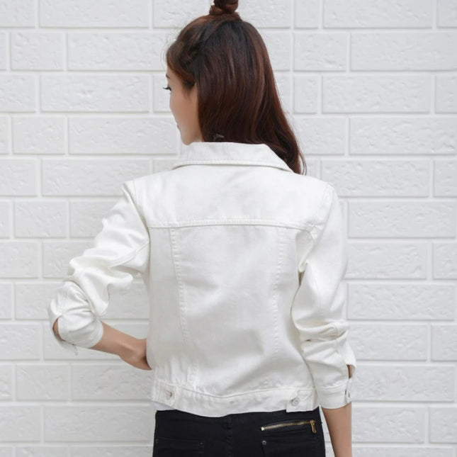 High Quality Jeans Jacket Coats Short Denim Jacket Chaqueta Mujer Casaco Jaqueta Candy Color Casual Autumn Women Feminina Female