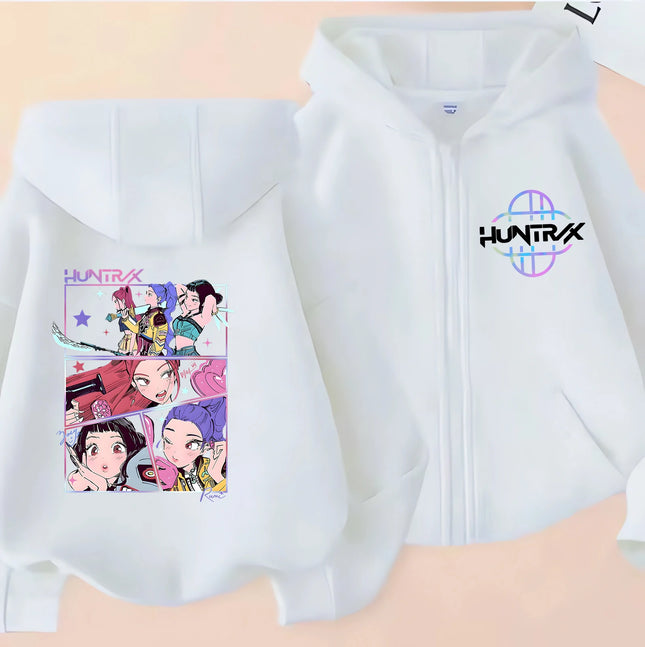 Y2k  Zip Up Sweatshirts Kpop Demon Hunters Hoodie Coat Children Clothes Kid Girl Boy Sweatshirt Zipper Hoody Baby Casual Top