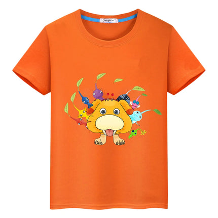 boy girl Print T-shirt Pikmin cartoons 100%Cotton Short pride tshirt Summer Cute Tops Tshirt anime Tees y2k clothes kid Day gift