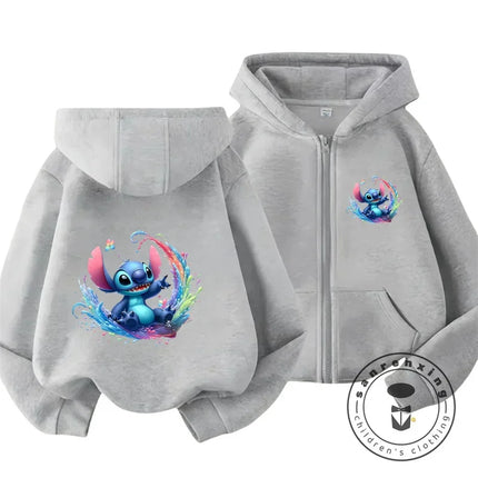 Children's Clothing Stitch Cartoon Hoodie+pant Boys Girls Casual Long Sleeved Sweatshirts 2 13 Years Old Kids Casual TOPS