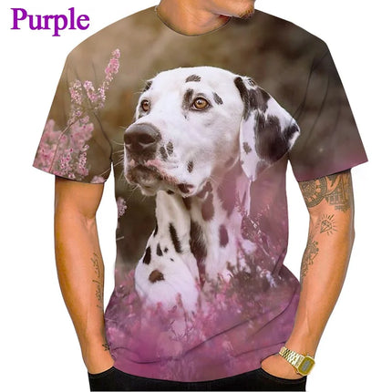 2022 Animal Dalmatian 3D Men's T-Shirt Fashion Dog Cute Aalmatian Shiba Inu Unisex Casual Streetwear Shirt