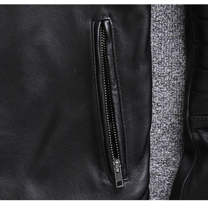 Sheepskin 100% Real Coat Men Autumn Winter Clothes Men's Leather Jacket 2023 Streetwear Moto Bliker Genuine Leathers 680