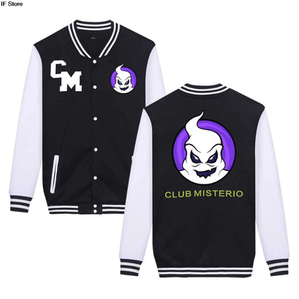 CLUB MISTERIO Men's Women's Baseball Jacket – Popular Spanish Podcast Edition Hip Hop Streetwear Spring Trendy Men Women Jackets