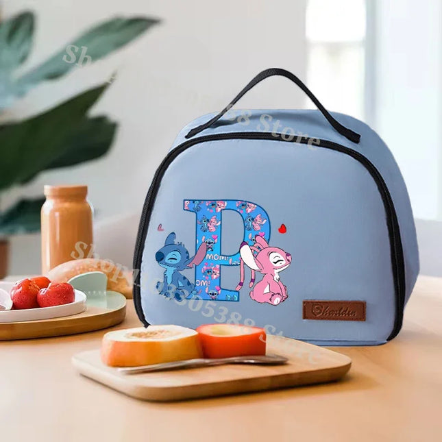 Anime Stitch Lunch Bags Disney Fashion Aluminum Foil Insulated Box Picnic Portable Keep Fresh Handbag Food Storage Bento Pouch