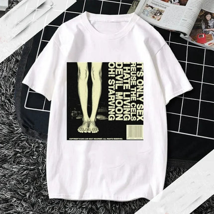 Car Seat Music Band Headrest Classic Cotton T-shirt Unisex DMN  Short Sleeves Tee Summer Casual Crew neck Black TShirt Oversized