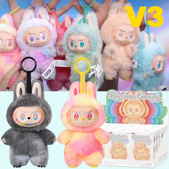 2025 New In Stock V3 The Monsters Big Into Energy Series Vinyl Plush Pendant Blind Box Face Doll Action Figure Keychain Gift