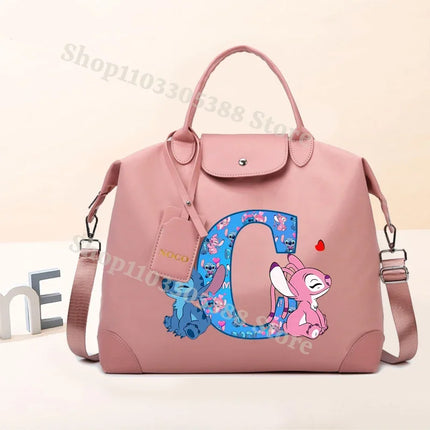 Disney Stitch High-capacity Luggage Bag for Women Anime Fashion Crossbody Bags Fashion Travel Portable Simple Tote-bag Gifts