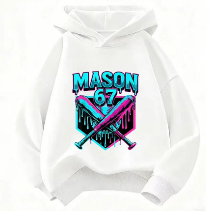 Unisex Cute Six Seven Hoodie, Crew Neck Hoodies for Boys and Girls, Children's Clothing, Funny Brainrot 67 Sweatshirts