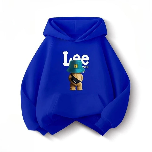 NASA children's outdoor fashion sweatshirt autumn and winter new hooded boys and girls plus velvet thickened casual pullover