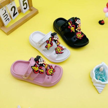 Fashion Popular Cartoon Nezha Bing Slippers New Flats Bottom Boys and Girls Non-Slip Soft Bottom Sandals 811