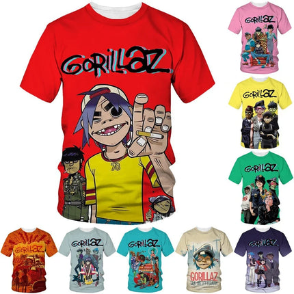 New Hot Trend Men's Fashion Cartoon 3D Printed T-shirt Men's and Women's Casual Hip Hop Short Sleeve Harajuku Style Street Crewn