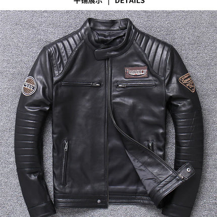 Sheepskin 100% Real Coat Men Autumn Winter Clothes Men's Leather Jacket 2023 Streetwear Moto Bliker Genuine Leathers 680