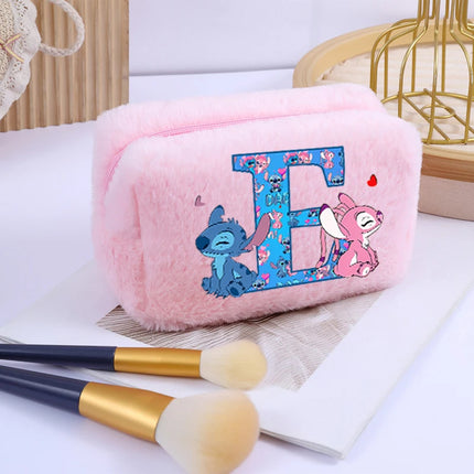 Disney Stitch Plush Cosmetic Bag for Women Anime Cartoon Fashion Makeup Pouch Girls Cosmetics Storage Bags Washing Handbag Gifts