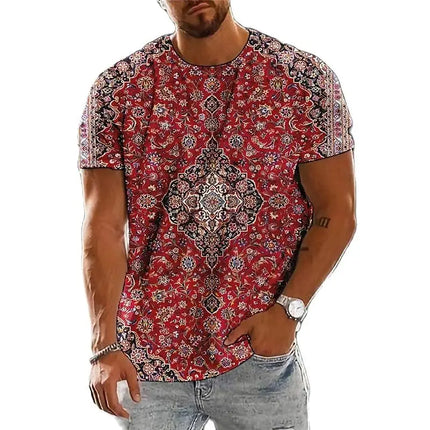 Summer Fashion National Characteristic Clothing Printed Men's And Women's Casual Round Neck Short Sleeve Hip Hop Street T-shirt