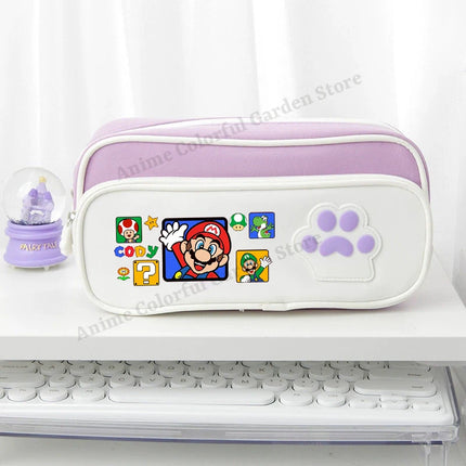 Super Mario Dog Claw Large Capacity Pencil Case Anime Cartoon Fashion Stationery Storage Bags Boys Girls Cute Pen Box Gifts