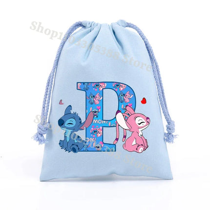 Disney Stitch Drawstring Bag Anime Fashion Jewelry Dust Bags Home Storage Pockets Portable Shopping Pouch Candy Gifts Handbag