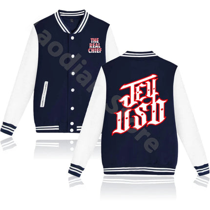 Jey Uso The Real Chief Baseball Jacket Men Women Jackets Fashion Baseball Uniform Casual Wear Vintage Trucksuit Hip Hop Clothes