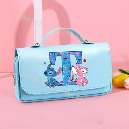 Disney Stitch High-capacity Pencil Case Students Letter A-Z Printed Pen Bags Boys Girls Stationery Storage Box School Supplies