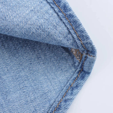 TRAFZA Vintage Casual Chic Women Cowboy Suit Single Breasted Loose Jackets Long Pants Fashion 2025 Spring Summer Denim Suits