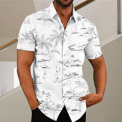 New arrival shirts men business beauty casual 3D printed short sleeve shirts party street vacation spring and summer lapel short