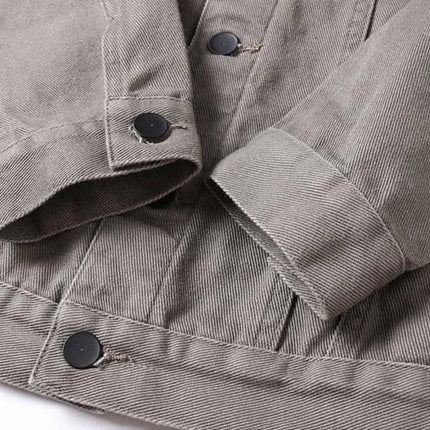 Men Cargo Casual Denim Jackets Slim Solid Color Outwear Coats For Male Size M-3XL