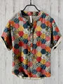 Henry Shirt - Men's new short sleeved casual T-shirt, Japanese style clothing top, casual digital print, sizes s to 5XL