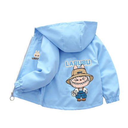Kids labubu Clothes Autumn Baby Boys Girls Jacket Fashion Cartoon Stitch Print Outerwear for Kids Clothes Children Summer Coat