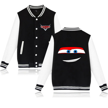 Cars Lightning McQueen Baseball College Jacket Oversized Men Clothes jacket Personality Street coats Anime Jackets Costume kid