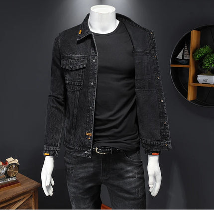 The Main Promotion of New Explosive Top Coat Spring and Autumn New Men's Trend with Popular Solid Color Denim Jacket Clothing