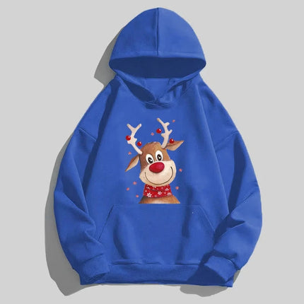 New Christmas Deer Hoodies Print Men Woman Fashion Cotton  Streetwear Hooded Sweatshirts Harajuku Pullovers Unisex Tops Clothing