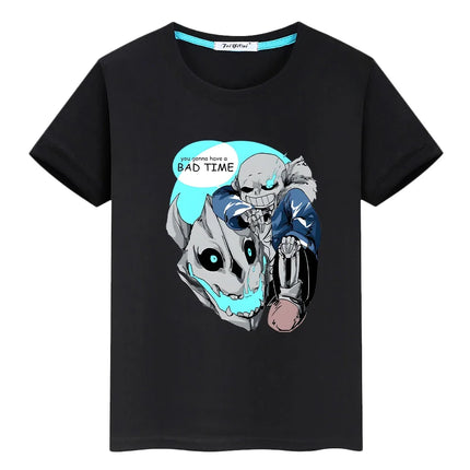 t shirt for kids boy 10years Undertale Game Napstablook Ghost 100%Cotton Tops anime Short tshirt y2k one piece kids clothes girl