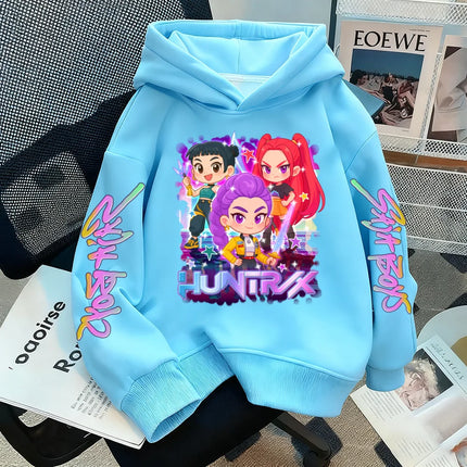 Christmas Children's Boys and Girls Anime Clothing Kpop Devil Hunter Hoodie Casual Fashion Autumn/Winter Warm Sweatshirt