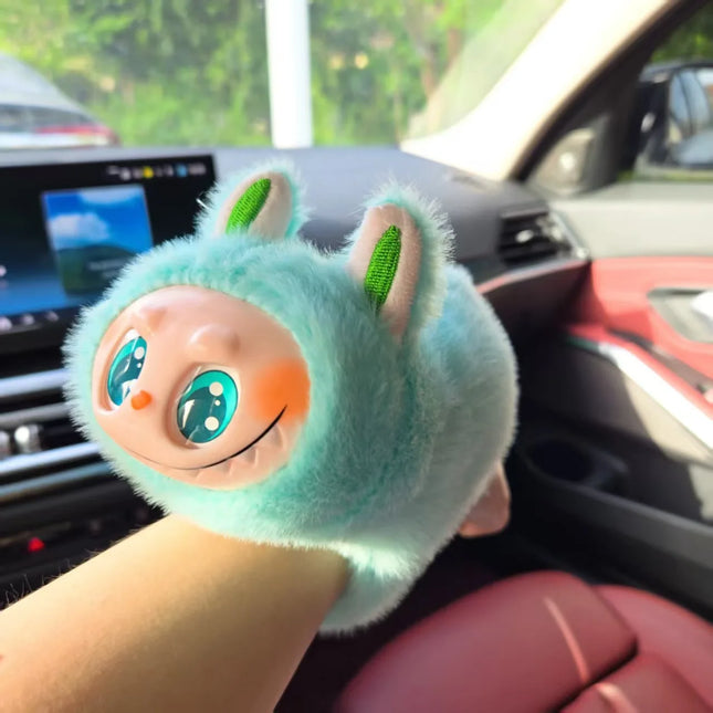Labubu Plush Stuffed Toy Blind Box Speaking with Light up Snap Wrap Wristband Collectible Action Figure Cute Gift for All Ages