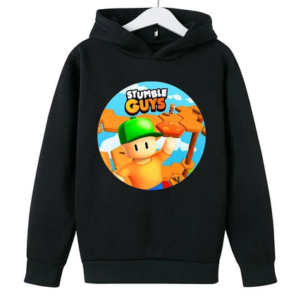Stumble Guys Hoodies Cotton Long Sleeve Fashion Print Tops Cartoon Comfortable Warm Spring Autumn Sweatshirt for Children