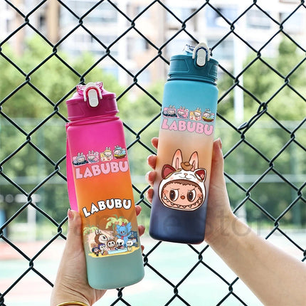 750Ml Cartoon Printed Water Bottle Teenger Student Drinking Portable Cartoon Large Capacity Outdoor Sport Water Cup Kid Gift