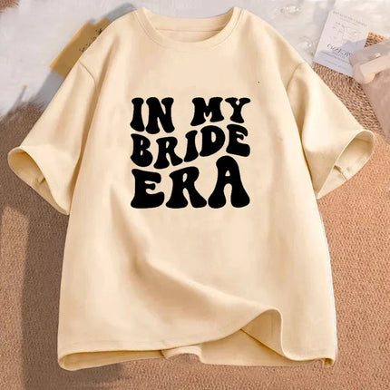 In My Bride Era T-shirts Engagement Bachelorette Trendy Tshirt Cotton Short Sleeve Female Clothing Vintage Bride Party Tee Shirt