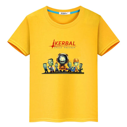 Kerball Space Program T-shirts 100% Cotton Kawaii Printing Tee-shirt Cute Graphic Cartoon Boys/Girls Tshirt Children Summer Tops