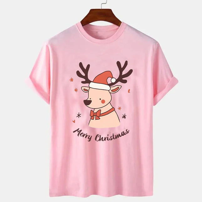 Christmas EIK Print T-Shirt Casual Short Sleeve Crew Neck Tshirts Women's Clothing Merry Christmas Oversized Tee Christmas Gifts